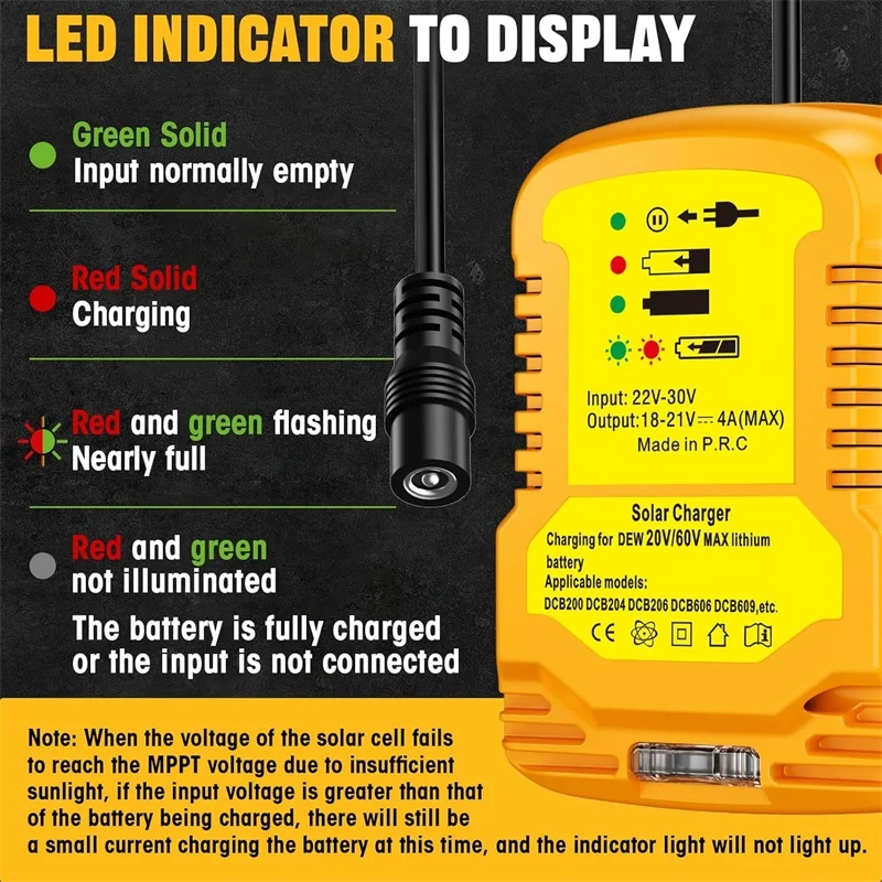 Outdoor Power Outlet Solar - 디월트 18V 20V DCB200, DCB204, DCB122