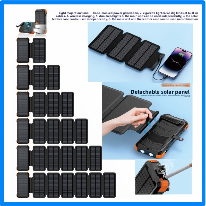 Xiaomi Outdoor Power Supply - 핸드 크랭크 태양광 보조배터리 20000mAh, 6개의