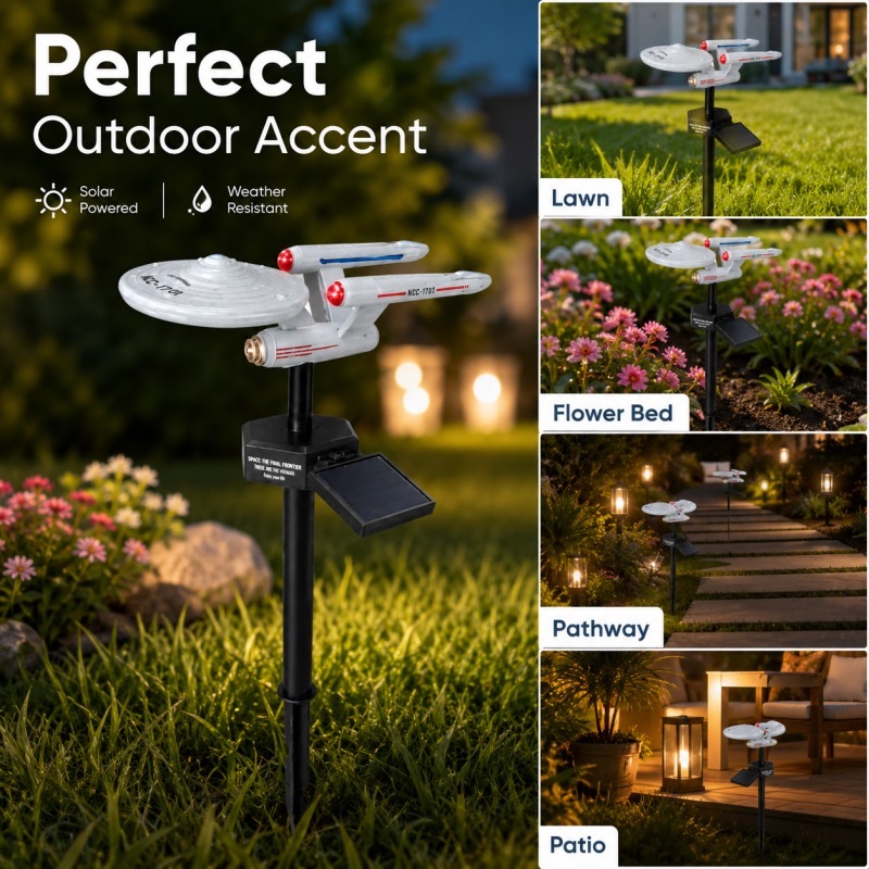 스타 트렉 USS 엔터프라이즈 솔라 가든 스테이크 라이 - Outdoor Power Outlet Solar 리뷰 및 가격