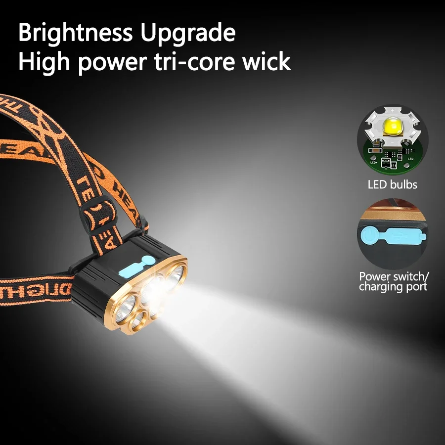 충전식 5 LED 헤드라이트 매우 밝은 강력한 방수 헤 - Outdoor Power Head 리뷰 및 가격