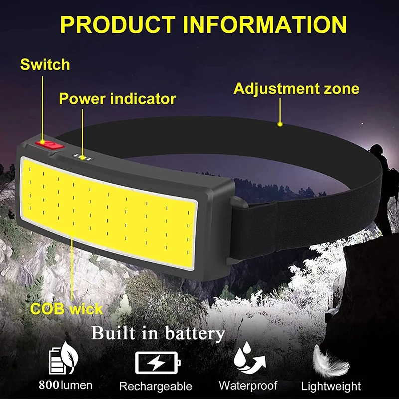 강력한 COB LED 헤드램프 4가지 조명 모드 고속  - Outdoor Power Head 리뷰 및 가격
