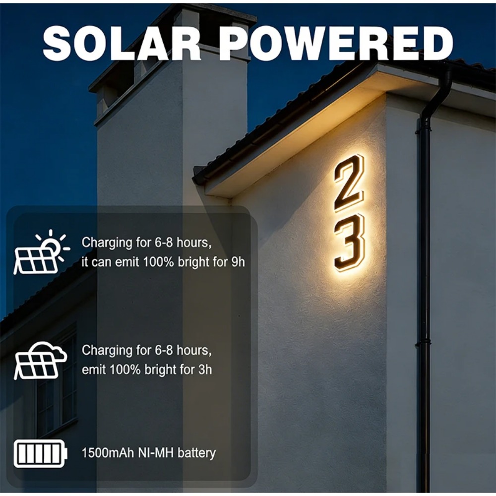 새로운 태양광 주소 표시등 LED 집 번호 조명 방수  - Outdoor Power Outlet Solar 리뷰 및 가격