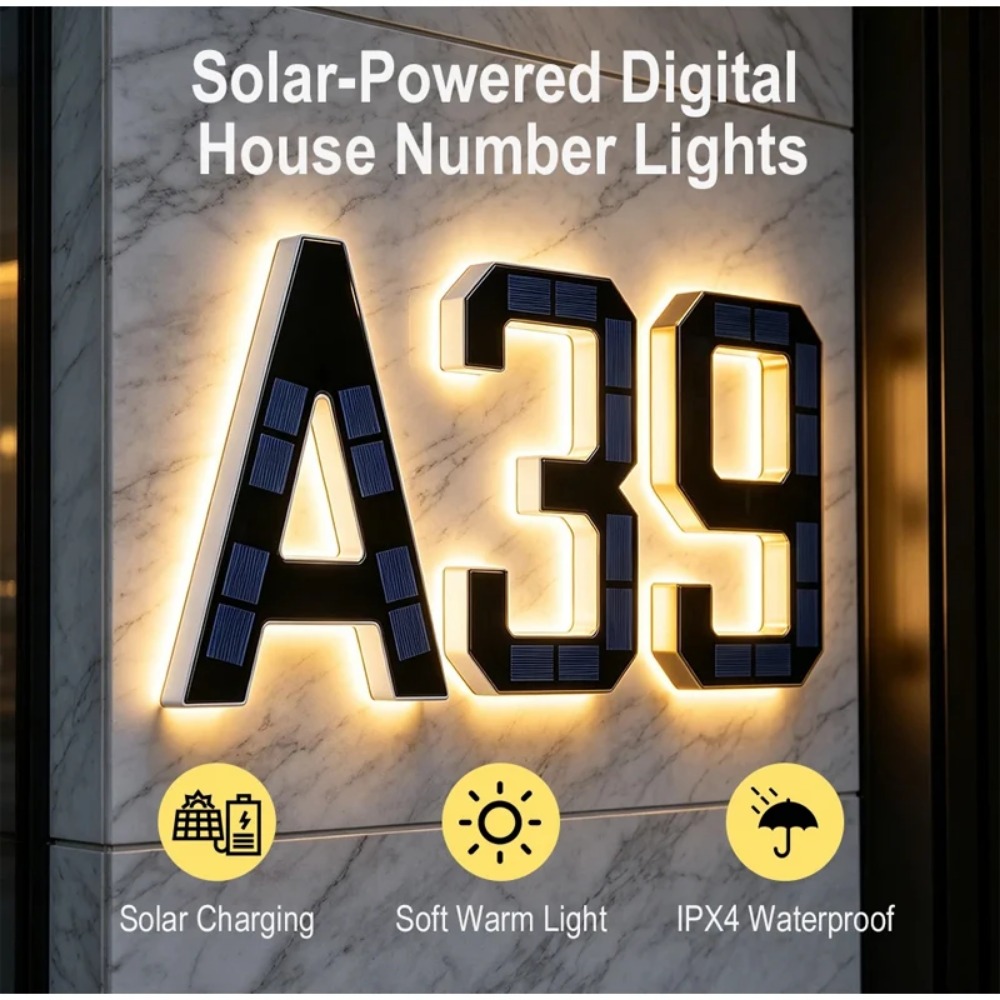 새로운 태양광 주소 표시등 LED 집 번호 조명 방수  - Outdoor Power Outlet Solar 리뷰 및 가격