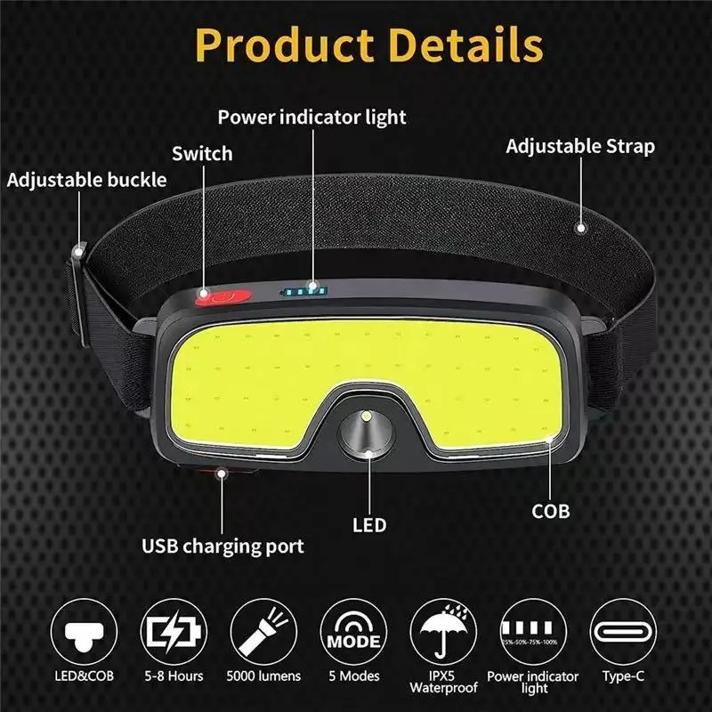강력한 COB 헤드램프 Type-c/USB 충전식 헤드 - Outdoor Power Head 리뷰 및 가격