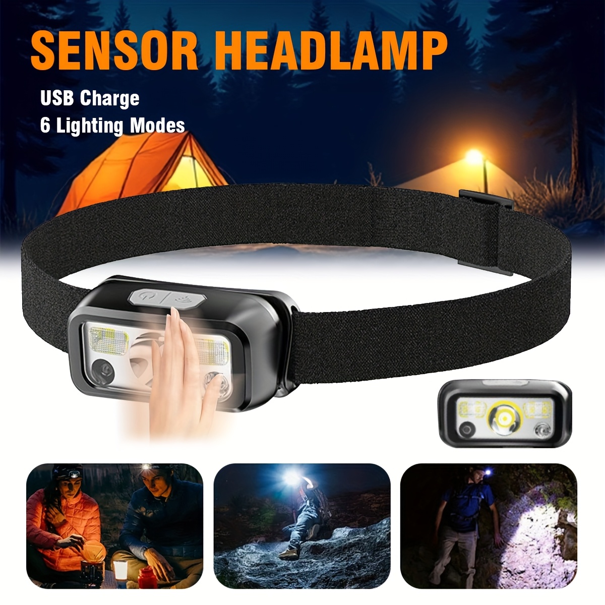 강력한 COB LED 센서 헤드램프 USB 충전식 헤드 - Outdoor Power Head 리뷰 및 가격