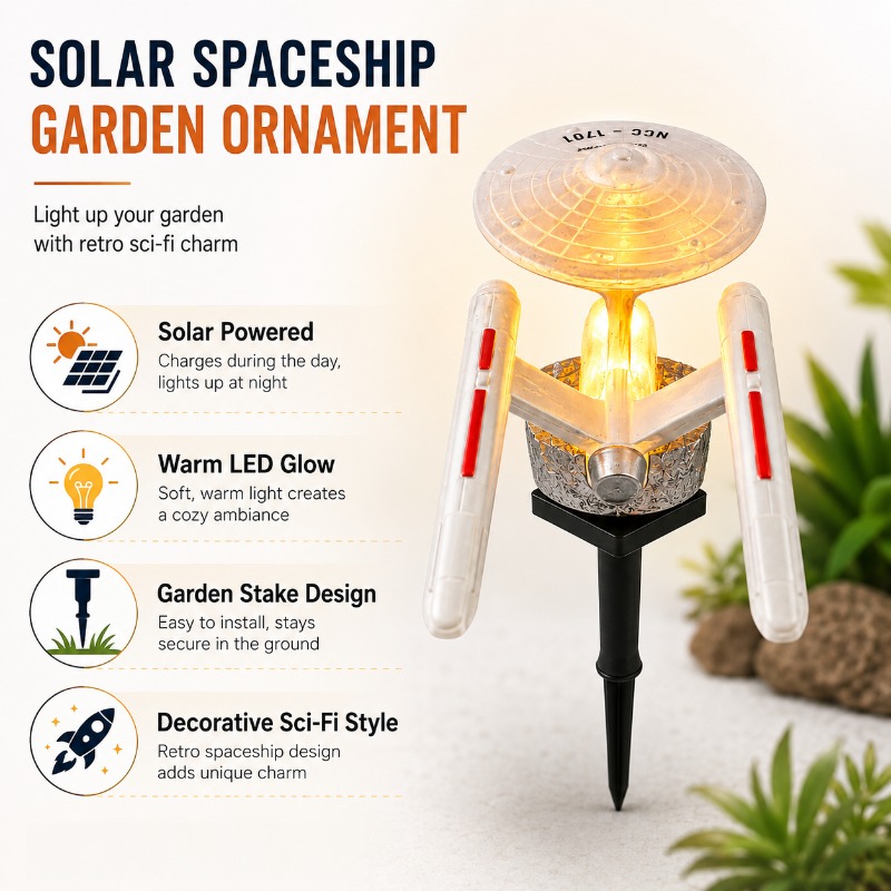 스타 트렉 USS 엔터프라이즈 솔라 가든 스테이크 라이 - Outdoor Power Outlet Solar 리뷰 및 가격