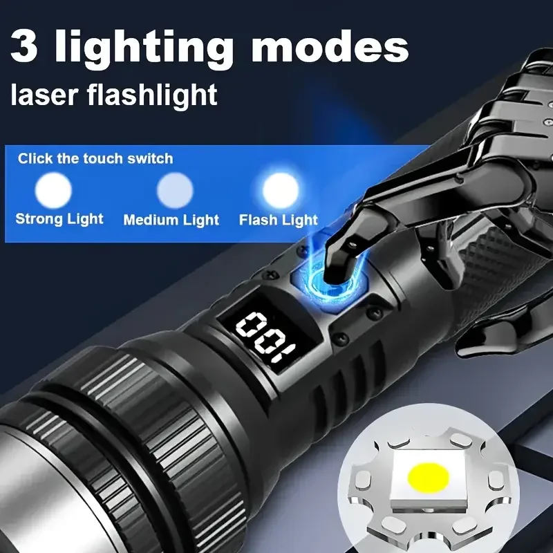 900000LM 강력한 LED 손전등 Type-c 충전 - Outdoor Power Inc 리뷰 및 가격