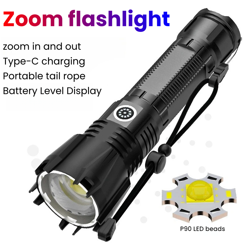 고출력 P90 LED 손전등 TYPE-C 충전식 줌 스 - Outdoor Power Inc 리뷰 및 가격