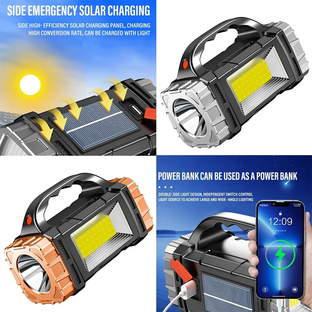 새로운 업그레이드 충전식 고출력 태양광 LED 손전등, - Outdoor Power Outlet Solar 리뷰 및 가격