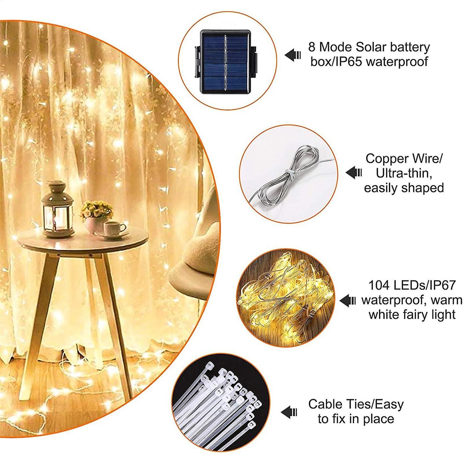 태양광 우산 스트링 라이트 104 LED 파라솔 스트링 - Outdoor Power Outlet Solar 리뷰 및 가격