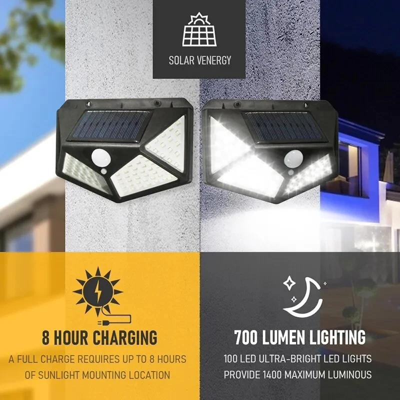 100Led 다기능 태양 램프 야외 정원 장식 모션 센 - Outdoor Power Point 리뷰 및 가격