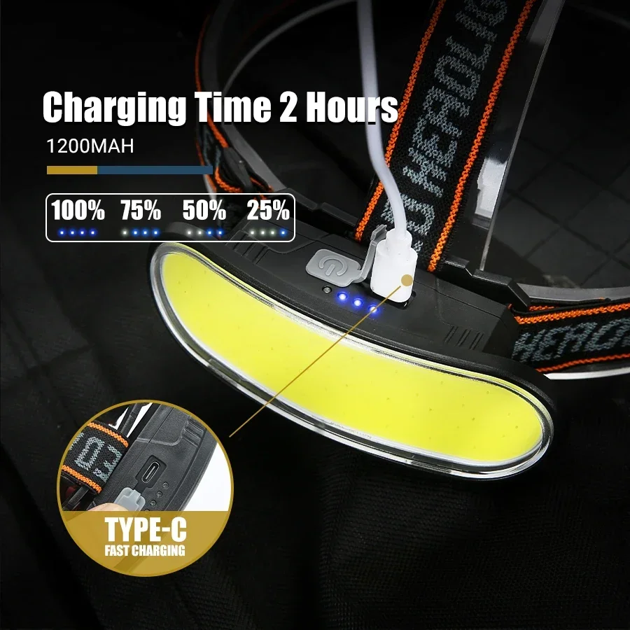 강력한 COB LED 헤드램프 Type-c 충전식 휴대 - Outdoor Power Head 리뷰 및 가격