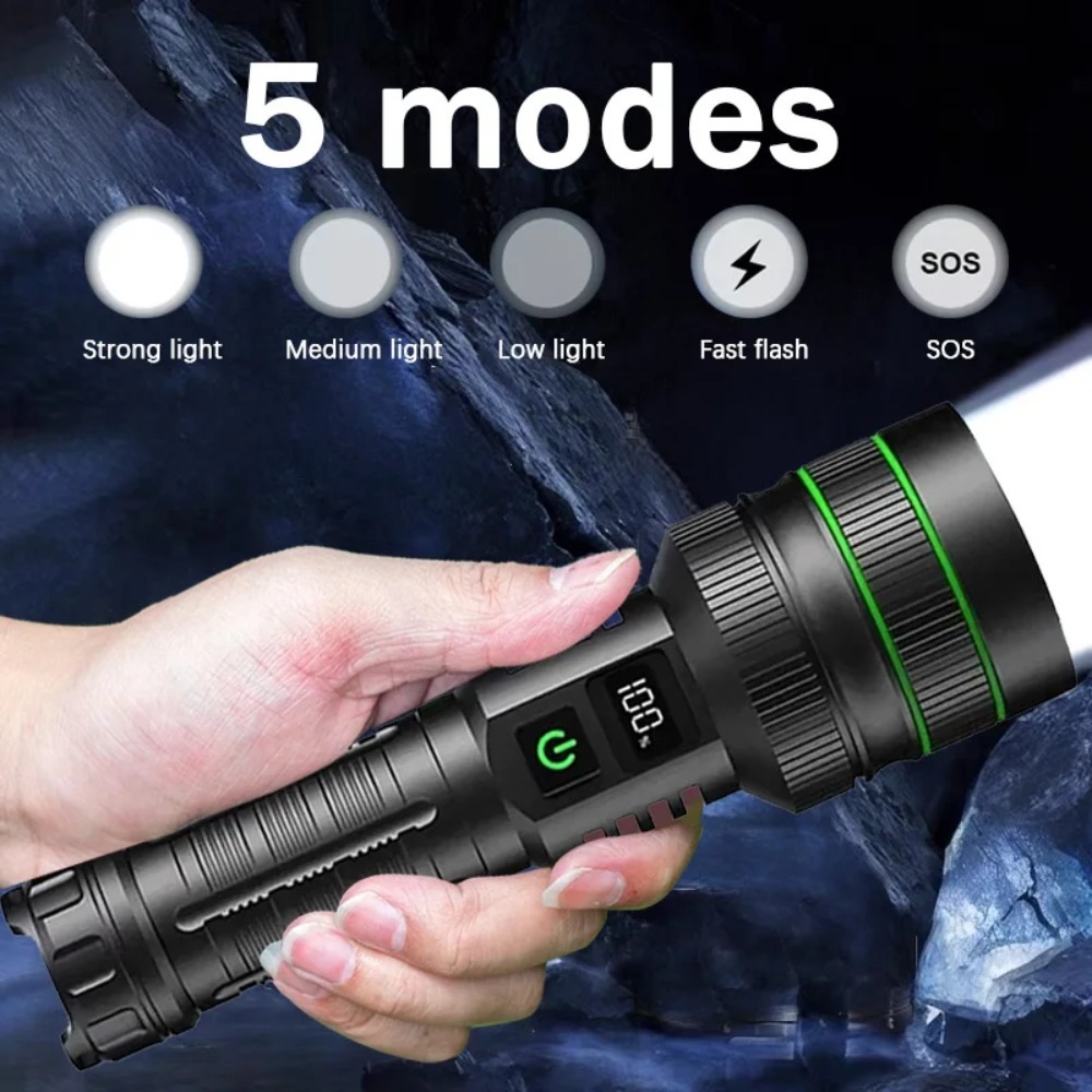 강력한 LED 손전등 줌이 가능한 Type-C 충전식  - Outdoor Power For Lights 리뷰 및 가격